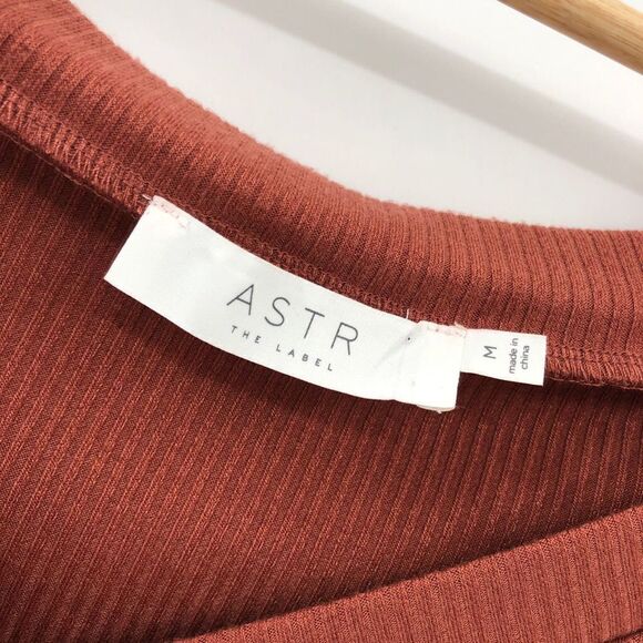 Astr 3/4 Sleeve Wide Neck Bodysuit MARSALA M‎ - Picture 2 of 6